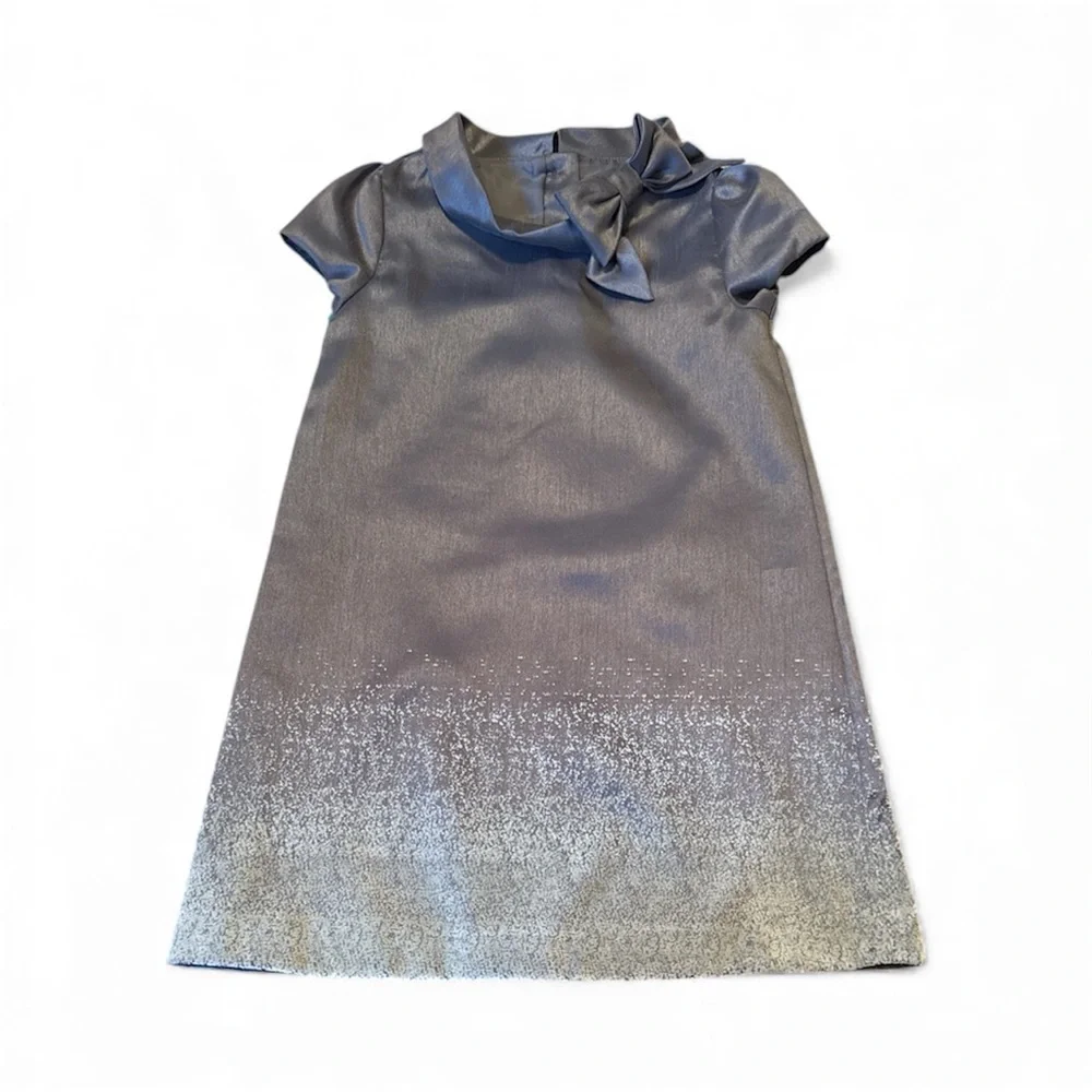 Janie and Jack Elegant Silver Kids Dress